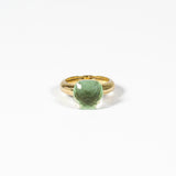 Anello Eden argento 925 con placcatura in oro18k quarzo idrotermale Acquamarina Fofo Somani