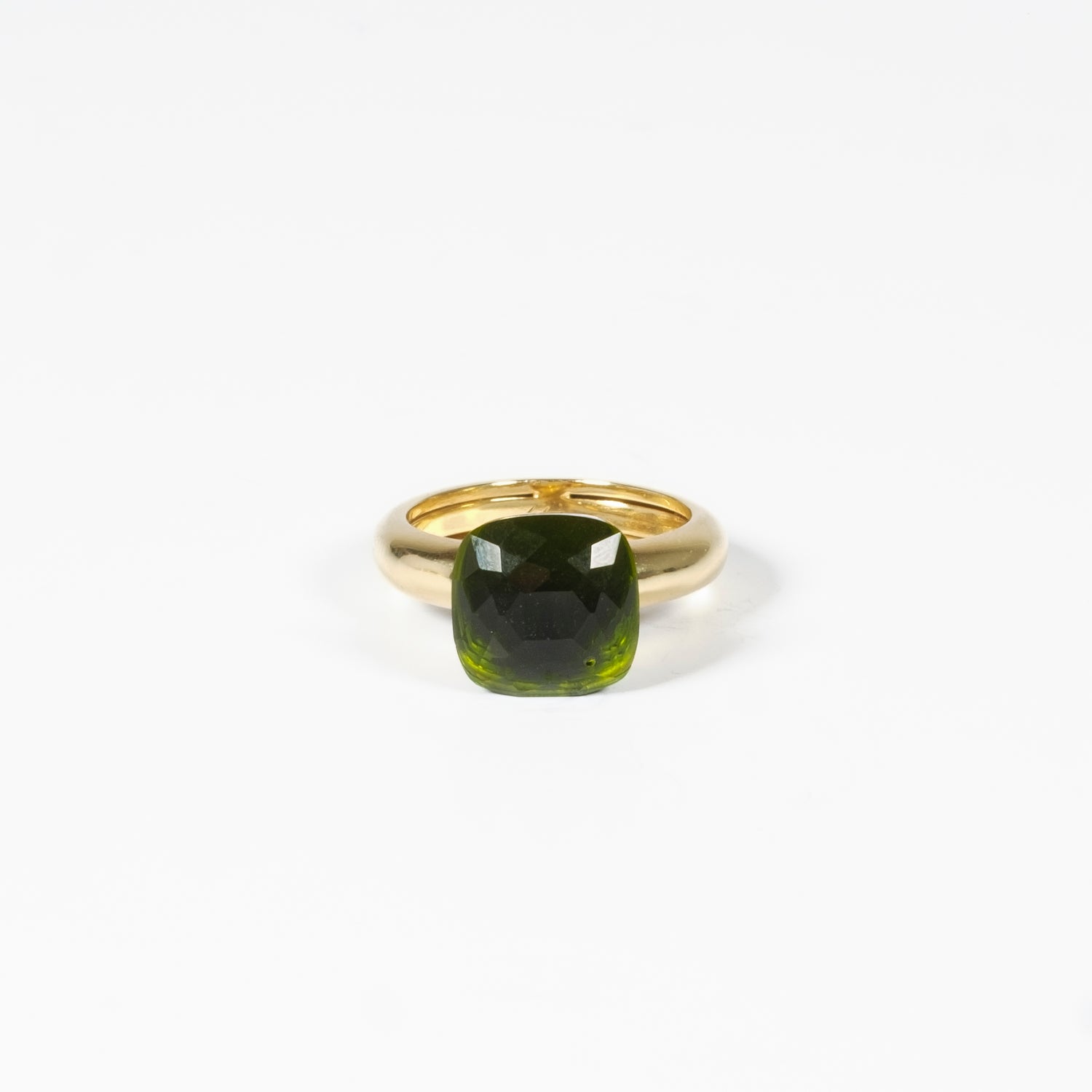 Anello Eden argento 925 con placcatura in oro18k quarzo idrotermale Fofo Somani