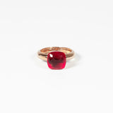 Anello Eden argento 925 con placcatura in oro18k quarzo idrotermale Rosso Fofo Somani