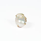 Anello Eveline Perla scaramazza naturale montata su argento 925 placcato oro 18k Fopfo Somani