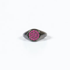 Anello Mignolo Petit – Black Zirconi Fucsia Argento 925 Fofo Somani