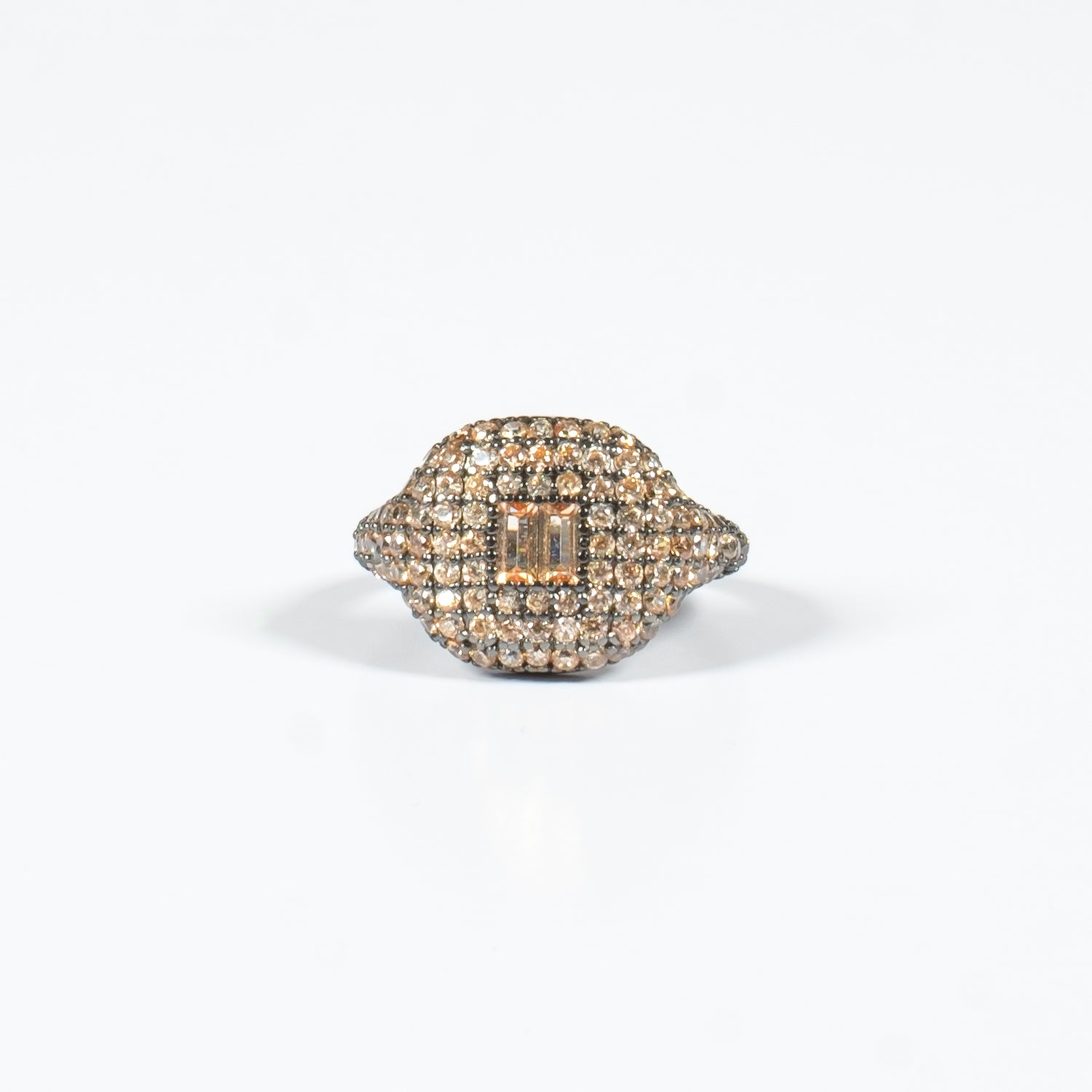 Anello Mignolo Regular Zirconi Champagne Fofo Somani