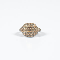 Anello Mignolo Regular Zirconi Champagne Fofo Somani