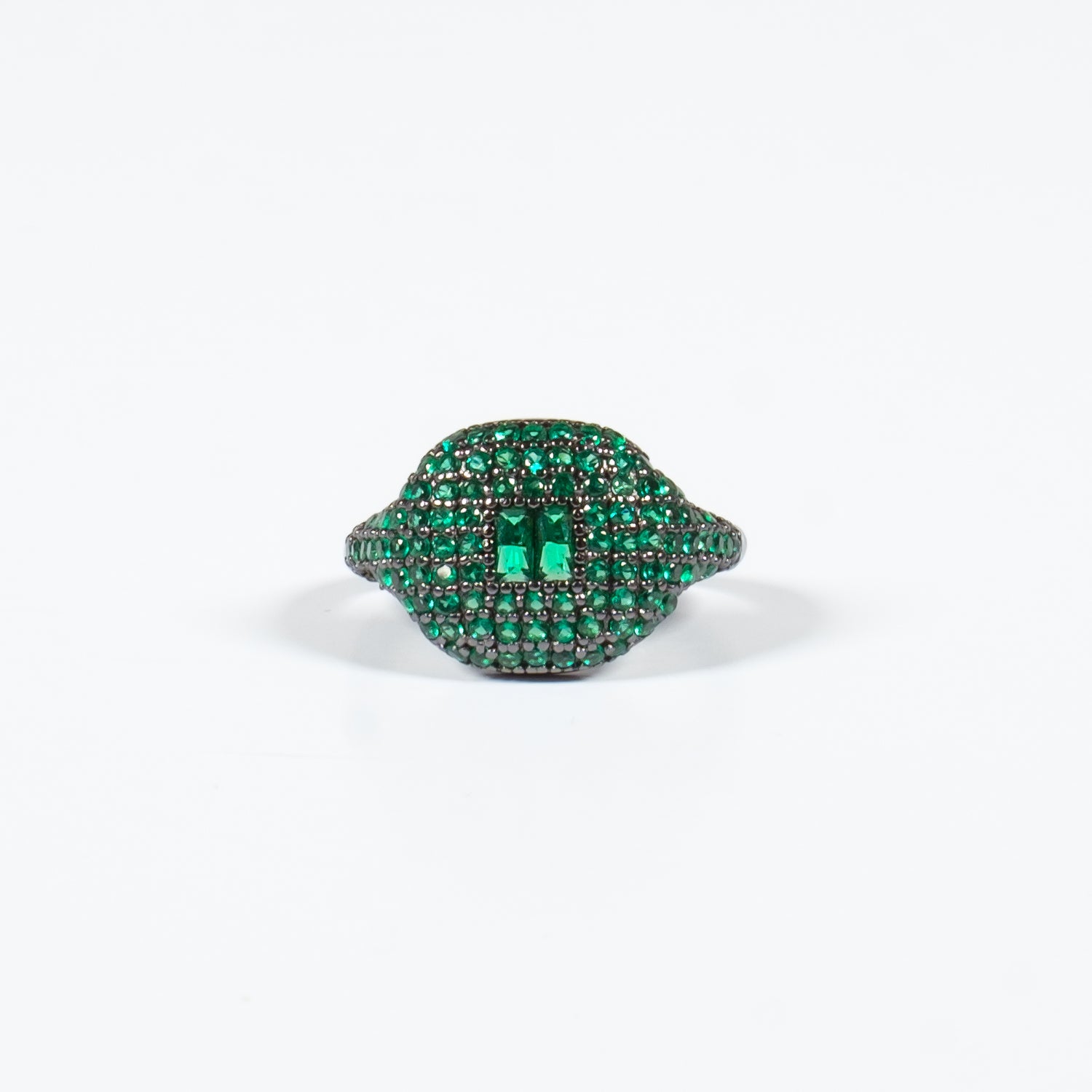 Anello Mignolo Regular Zirconi Verdi Fofo Somani