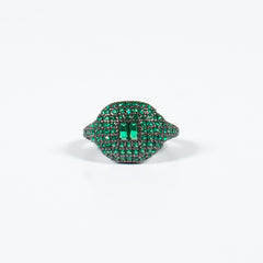 Anello Mignolo Regular Zirconi Verdi Fofo Somani