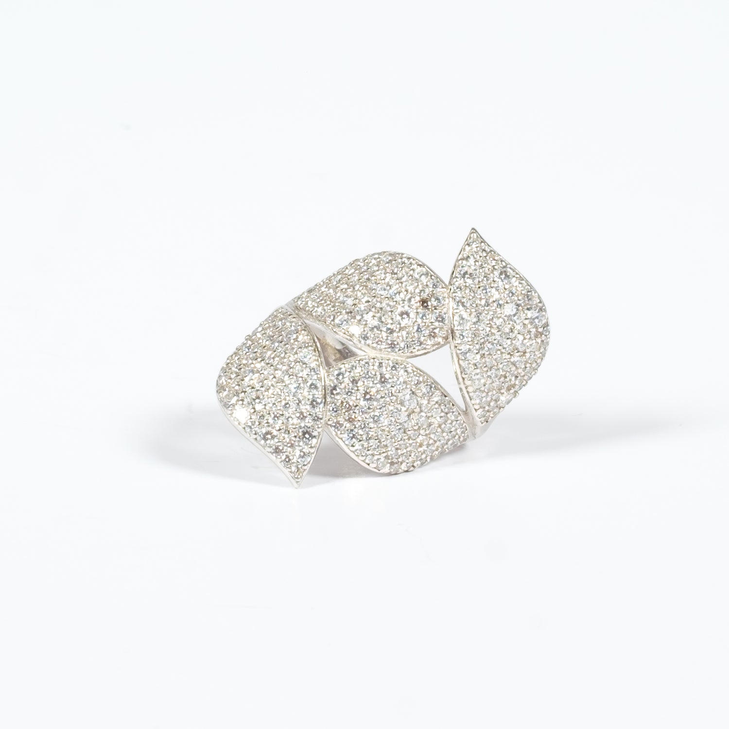 Anello Petali Argento 925 Zirconi Fofo Somani