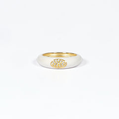 Anello Smalto e Pave’ Zirconi Argento925 Fofo Somani