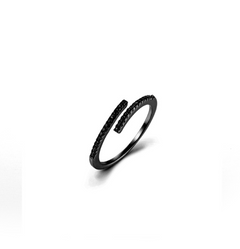 Anello Kim argento925 brunito Zirconi Fofo Somani