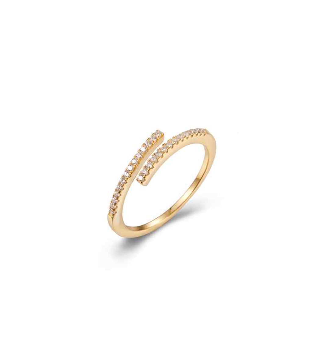 Anello Kim argento925 placcato oro 18k Zirconi Fofo Somani