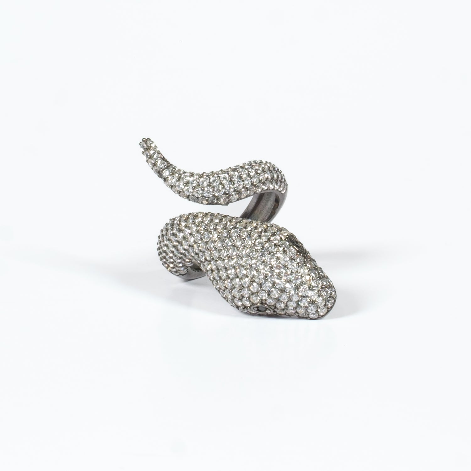 Anello Serpente Big Argento 925 Zirconi Ice Fofo Somani