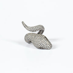 Anello Serpente Big Argento 925 Zirconi Ice Fofo Somani