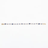Bracciale Angelina argento 925 placcato oro rosa e zirconi sfaccettati Blu Fofo Somani
