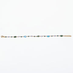 Bracciale Angelina argento 925 placcato oro rosa e zirconi sfaccettati Celeste Verde Fofo Somani