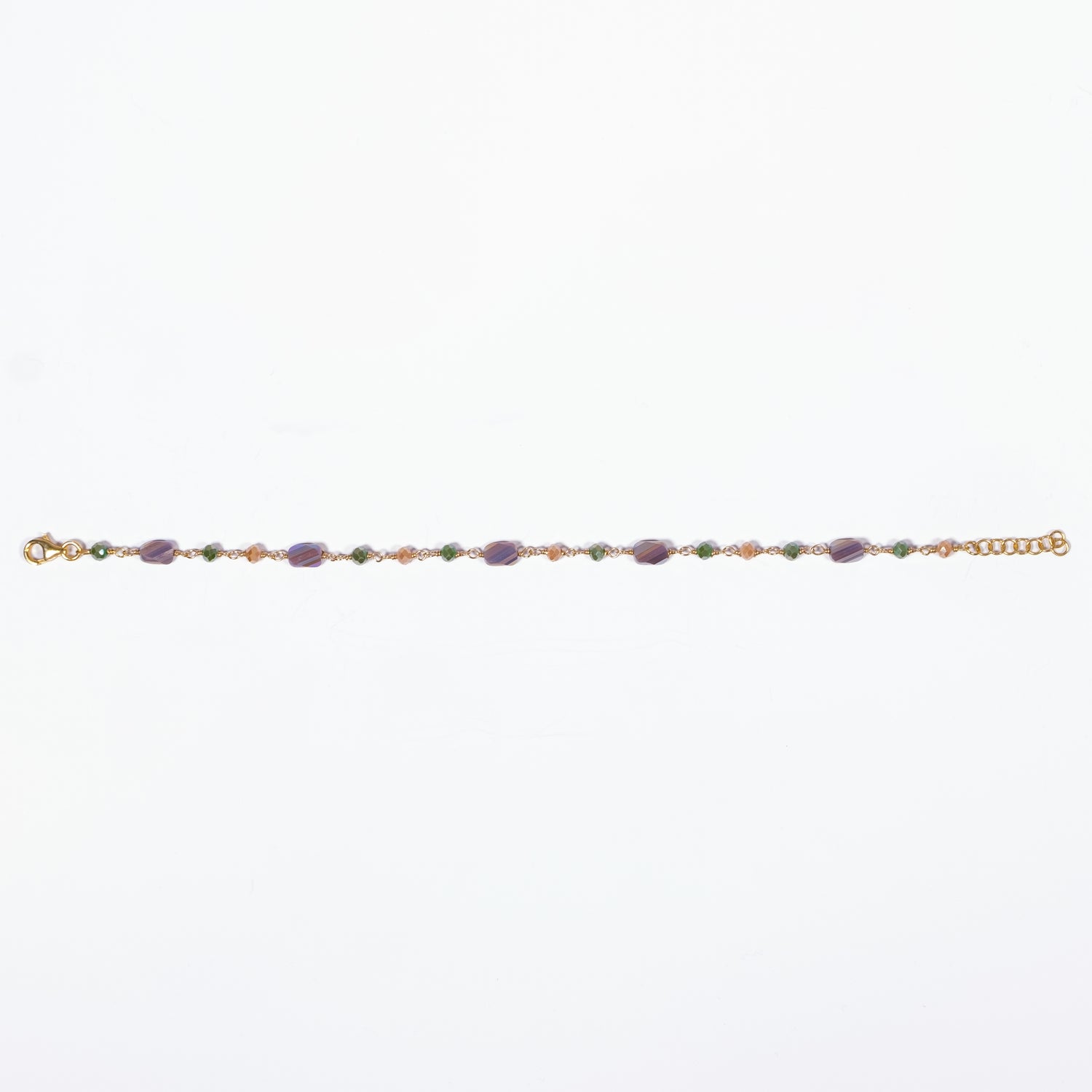 Bracciale Angelina argento 925 placcato oro rosa e zirconi sfaccettati Melanzana Fofo Somani