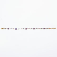 Bracciale Angelina argento 925 placcato oro rosa e zirconi sfaccettati Melanzana Fofo Somani