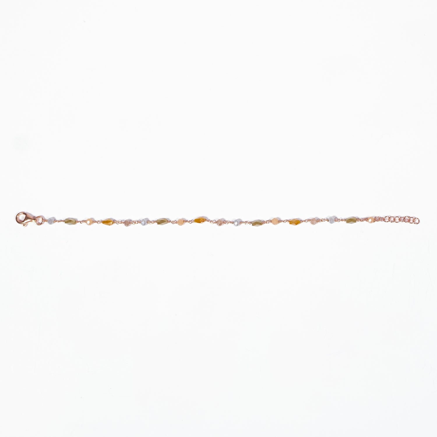 Bracciale Angelina argento 925 placcato oro rosa e zirconi sfaccettati Multicolor Fofo Somani