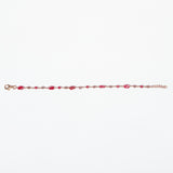 Bracciale Angelina argento 925 placcato oro rosa e zirconi sfaccettati Rosso Fofo Somani