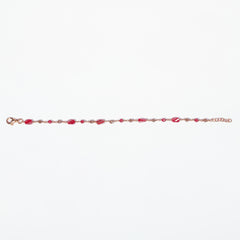 Bracciale Angelina argento 925 placcato oro rosa e zirconi sfaccettati Rosso Fofo Somani
