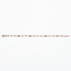 Bracciale Angelina argento 925 placcato oro rosa e zirconi sfaccettati Verde Militare Fofo Somani