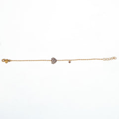 Bracciale Claire Gold - Cuore  argento 925 placcato oro 18k a forma di cuore con uno studio Champagne Fofo Somani