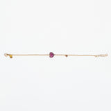 Bracciale Claire Gold - Cuore  argento 925 placcato oro 18k a forma di cuore con uno studio Fucsia Fofo Somani