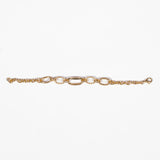 Bracciale Colette con doppia catena e maglia di diverse dimensioni in argento925 placcato oro 18k Fofo Somani