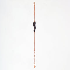 Bracciale Corno artigianalmente in argento 925 placcato oro rosa con charm a forma di corno Zirconi Fofo Somani