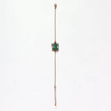 Bracciale Rana argento 925 placcato oro rosa con rana in argento 925 placcato oro rosa e zirconi verdi Fofo Somani