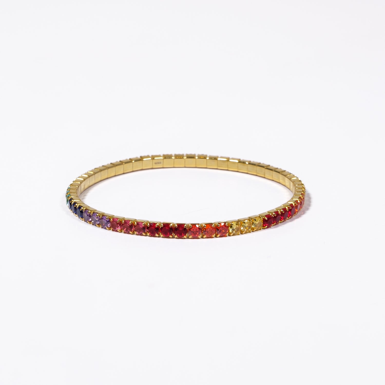 Bracciale Tennis Elastico Multicolor versione oro giallo Fofo Somani
