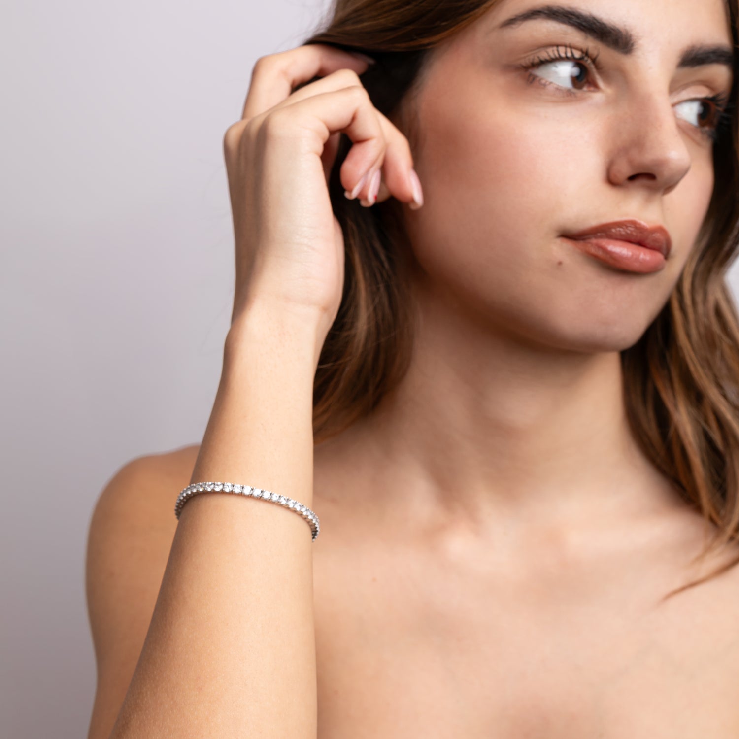 Bracciale Tennis Grande Modella argento925 rodiato e zirconi Fofo Somani