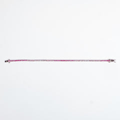 Bracciale Tennis Rosa Sfumato argento925 rodiato e zirconi rosa sfumati incastonati Fofo Somani