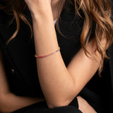 Bracciale Tennis Rose Multicolor Modella Argento925 Placcato Oro Rosa Zirconi Fofo Somani
