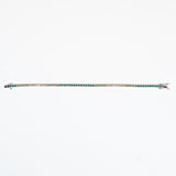 Bracciale Tennis Verde Sfumato argento925 rodiato e zirconi verdi sfumati incastonati Fofo Somani