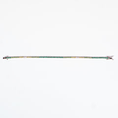 Bracciale Tennis Verde Sfumato argento925 rodiato e zirconi verdi sfumati incastonati Fofo Somani