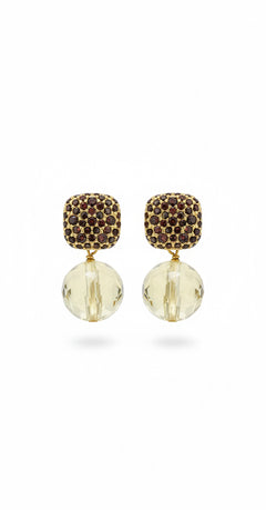 Caramella 2.0 Argento925 Placcato oro18k zirconi lemon quartz naturale fronte Fofo Somani