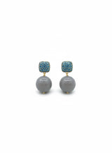 Caramella 2.0 Argento925 Placcato oro18k zirconi agata grigia naturale fronte Fofo Somani