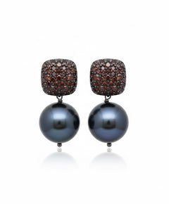 Caramella 2.0 Argento925 Placcato oro18k zirconi perle di fiume  grigia naturale fronte Fofo Somani