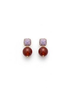 Caramella 2.0 Argento925 Placcato oro18k zirconi corniola naturale fronte Fofo Somani