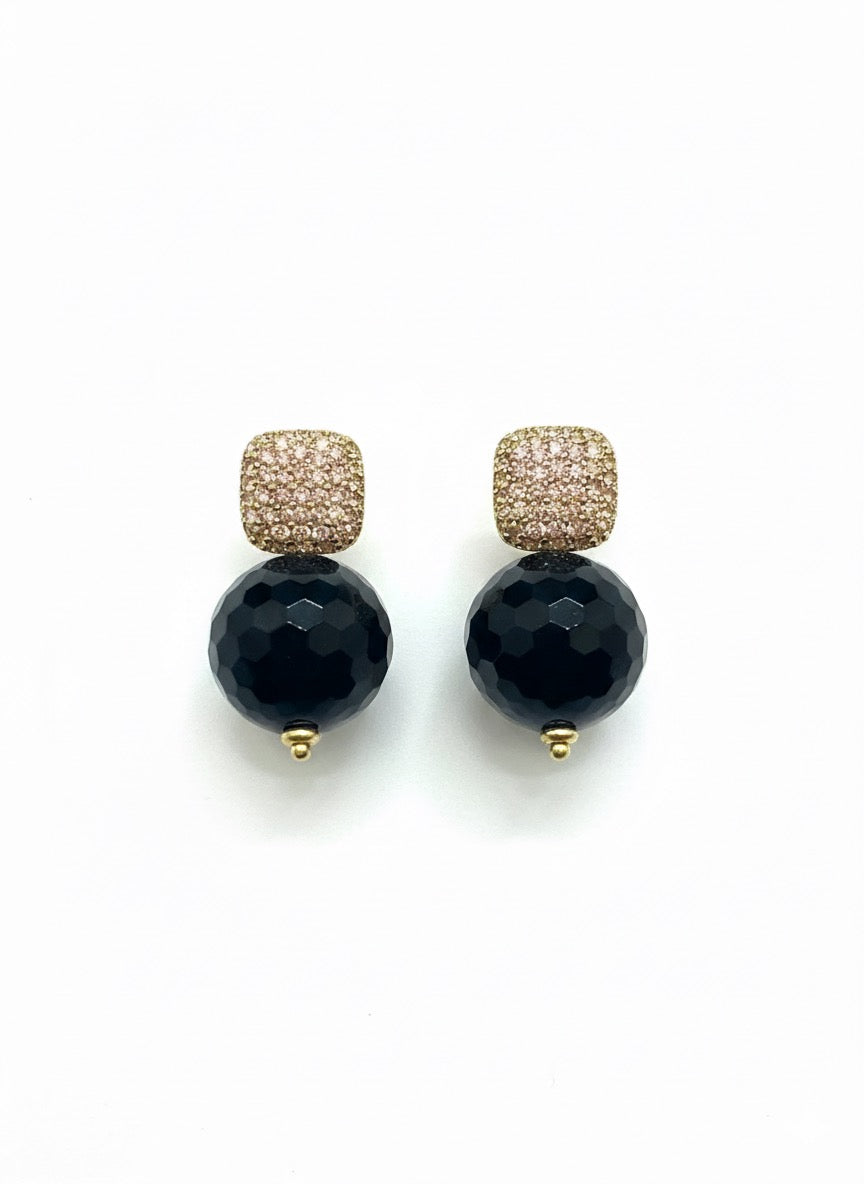 Caramella 2.0 Argento925 Placcato oro18k zirconi onice naturale fronte Fofo Somani
