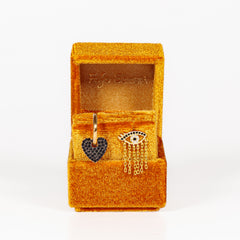 Cerchietto Big Heart argento 925 placcato oro 18k e zirconi Confezioni Fofo Somani