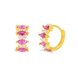 Cerchietto Iro Argento925 Placcato Oro18k Zirconi Fucsia Fofo Somani