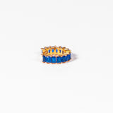Cerchietto Miss Taglio Baguette argento 925 placcato oro 18k e zirconi baguette Blu incastonati Fofo Somani
