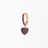 Cerchietto Pendente Cuore Rose’ argento 925 placcato oro rosa e zirconi Fofo Somani