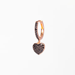 Cerchietto Pendente Cuore Rose’ argento 925 placcato oro rosa e zirconi Fofo Somani