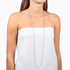 Collana Full Zirconia White-Lunga Argento 925 e Zirconi Fofo Somani