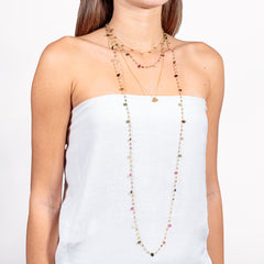 Collana Pietre Naturali - Tormalina Lunga argento 925 tormalina Fofo Somani Indosso Mix