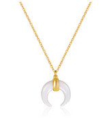 Collana Girocollo MezzaLuna Bianco Argento925 Placcato Oro18k Fofo Somani