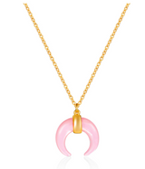Collana Girocollo MezzaLuna Rosa Argento925 Placcato Oro18k Fofo Somani