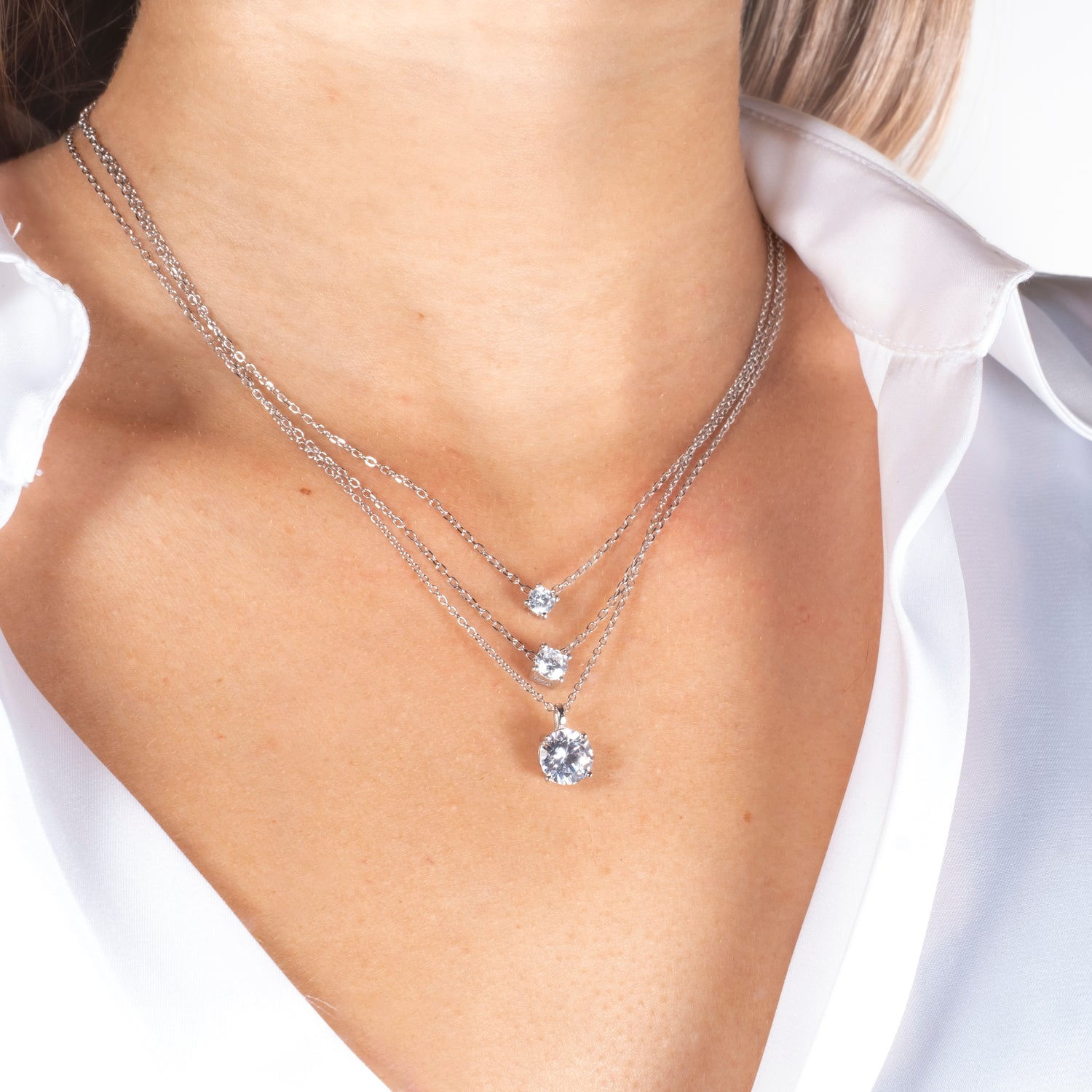Collana Girocollo PuntoLuce Big Argento925 Zirconi Fofo Somani