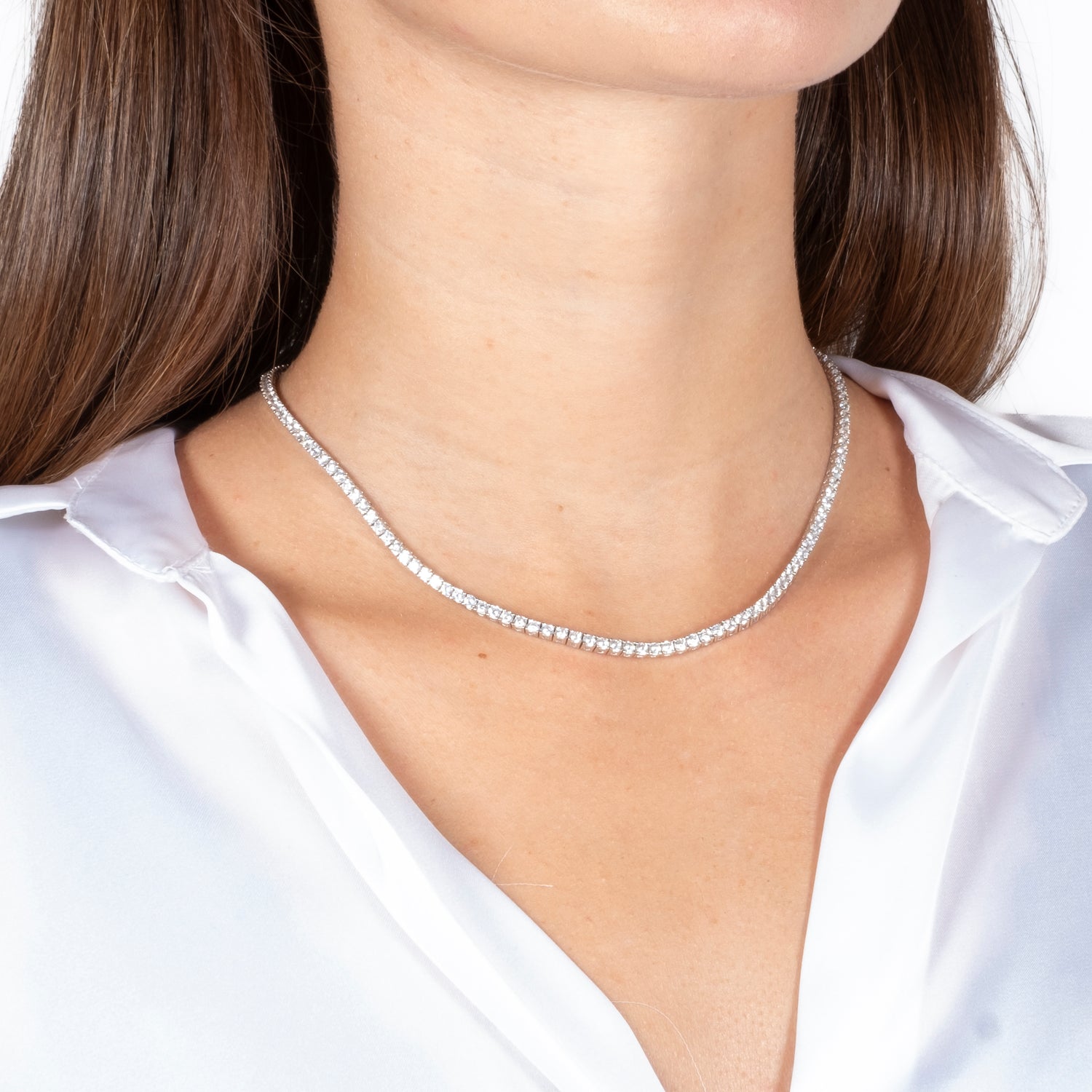 Collana Girocollo Tennis Small Argento925 Zirconi Fofo Somani